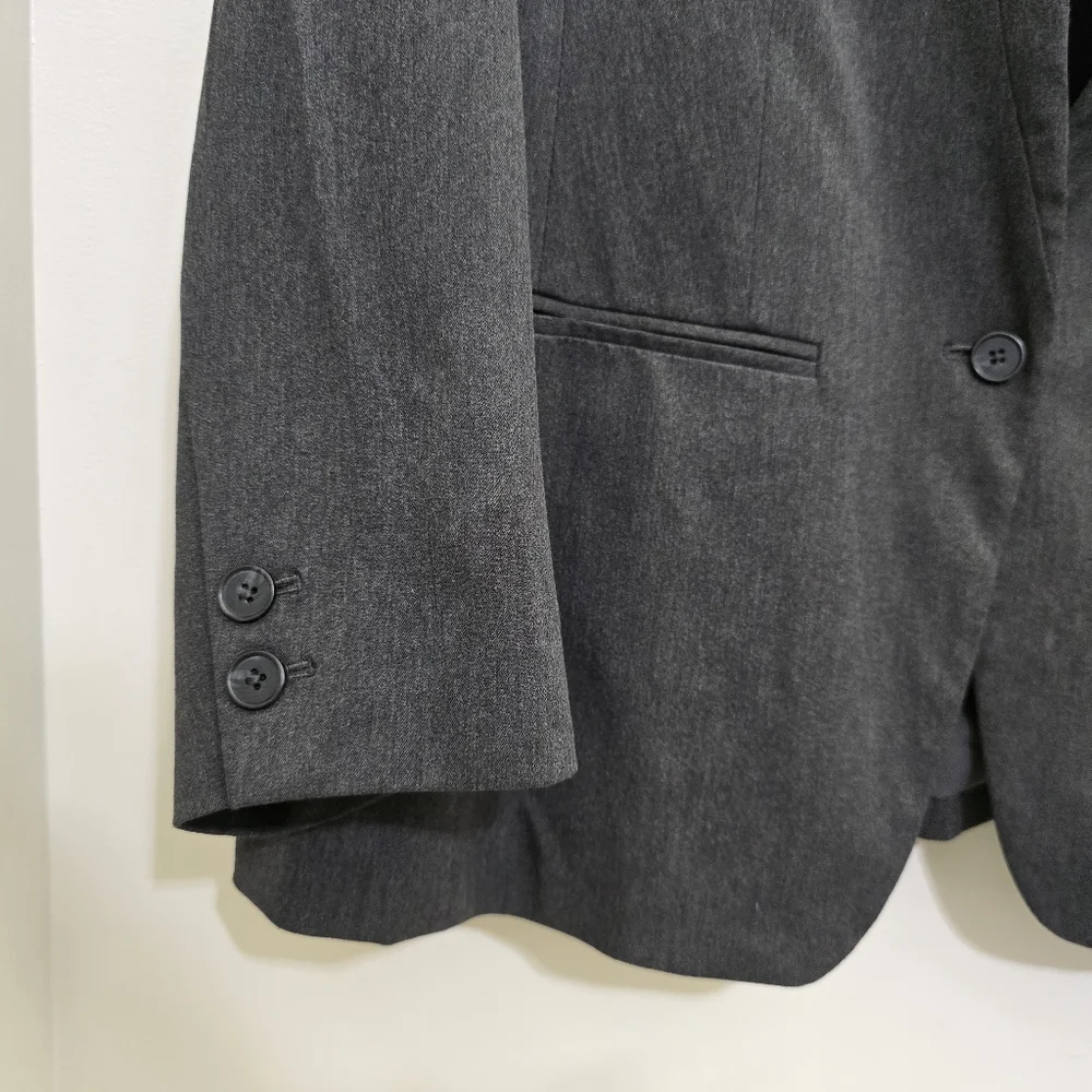 OLD NAVY size XXL Classic Twill Pixie Notched Lapel Single Button Blazer Gray‎